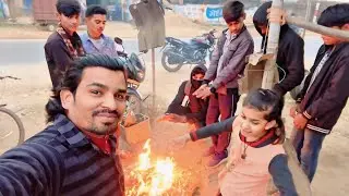 ठंडी की वजह से दुकान में जलाएं आग 🔥 || #anjarhusainvlogs 