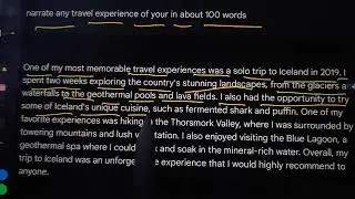 Narrate any travel experience of your in about 100 words