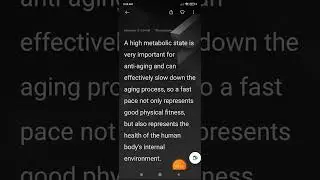 A high metabolic state is very important for anti-aging and can effectively slow down the aging