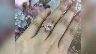 6x8mm Oval Morganite Ring Solid 14K Rose Gold Morganite Ring Stackable Wedding Ring