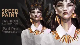 Dior Speedpaint Fashion illustration iPad Pro Precreate, фэшн скетч на iPad, процесс