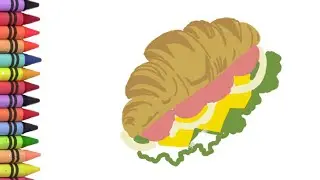 Menggambar, melukis dan mewarnain sandwich