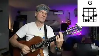Caravan acoustic cover with chordpics D-major Van Morrison
