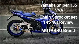 YAMAHA SNIPER 155 VVA Short Review Chain sprocket set 14t-48t (Mutarru brand)
