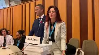 FerMUN 2020  : Cl&eacute;o Carri&egrave;re, de TS1, pr&eacute;sentant la clause de la Cor&eacute;e du Nord sur la 5G (UIT1)