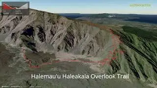 Halemau'u Haleakala Overlook Trail ∆ hiking trails ∆ 3d-trail.com/hawaii/