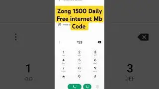 1500 MB Zong Free internet code 2024 | zong daily free internet code  #shorts #zong_free_internet
