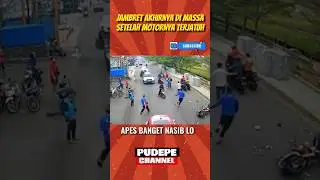 maling apes!!!motornya terjatuh, akhirnya di bekuk warga#shorts #cctv