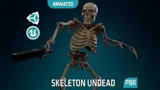 Skeleton Undead Warrior, Default - Lowpoly - Game Ready - Rigged - Animated - Textured PBR - Preview