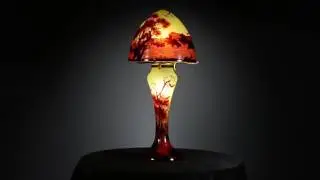Handcrafted multi-layered cameo glass lamp
