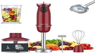 Immersion Blender 5 in 1 Hand Blender Abuler 1000W Hand Mixer Stick 12