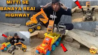 Amazing! Mitti se banaya real highway with toy trucks 😯 - Toys Shok TV 
