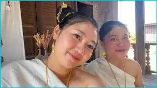 น้องโดล้าใส่ชุดลาวครั้งแรก อยู่ที่ วัดพระธาตุศรีโคตรตะบอง