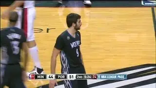 RICKY RUBIO'S AMAZING FULL COURT ALLEY-OOP ASSIST TO BREWER !