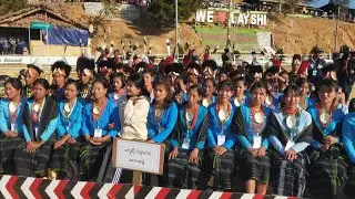 Naga Myamar Lifting banner and Log drumming opening ceremony of Naga New year Festive at Layshi