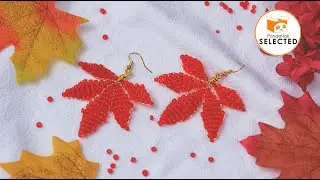 PandaHall Selected DIY Project - Beaded Maple Leaf Earrings