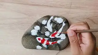 Acrylic Painting/Fish Swim In The Water/Stone Art/Easy Acrylic Painting for Beginners #026