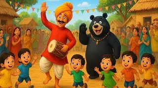  👉 Kalu Madari Aaya | Hindi Rhymes | Cartoon Bear Dance | Wonder Junior Kids