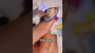 100 Layers of Nail polish 😯 #nails #nailpolish #nailsart #naturalnails #polishmountain #shorts