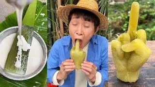 Candy made from sugar cane!_ Chinese Mountain Forest Life and Food #Moo TikTok#FYP