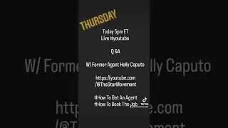 #today #thursday 5pmET #livestream w/ #former #talentagent #hollycaputo #live #youtube #actor #model