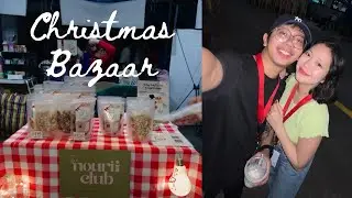 joining a christmas bazaar for the nourii club, lights display, work with the husband | vlog
