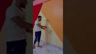 Muskin Tape wall texture painting design #shorts #trending #painting ￼