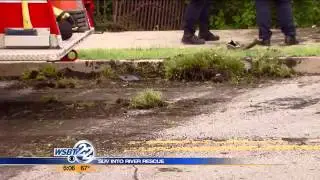 SUV into river rescue