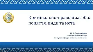 Лекція 1. Кримінально-правові засоби: поняття, види та мета