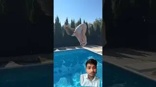 swimming jumping #pool #swim #swimmingpool #funny #comedy #swimmin #waterpark #experimnent #merma