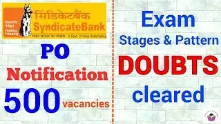 SYNDICATE BANK PO NOTIFICATION , SELECTION PROCEDURE AND DOUBTS || IN TELUGU || 500 VACANCIES
