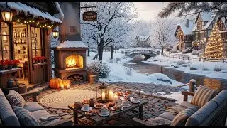 Cozy Snowy Coffee Shop ❄ Soft Jazz Music for Anxiety Relief and Relaxing Focus