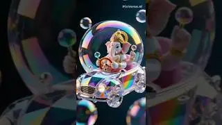 #cute Lord Ganesha in a crystal bubble 🔮🔮💭#AI #shorts 🥰❤️
