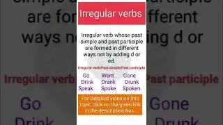 Irregular verbs #englishgrammar #shorts #partsofspeech #Viral #theeducationalspan