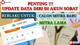 UPDATE DATA DIRI AKUN SOBAT BPS || WAJIB !!! BAGI YANG TERTARIK || REKRUTMEN MITRA BPS 2025