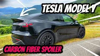 💥 TESLA MODEL Y | CARBON FIBER SPOILER | EVBASE 💥 |4K | DIY 🇮🇹