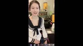 LIVE. Girl cooking on the street. beautiful girl.