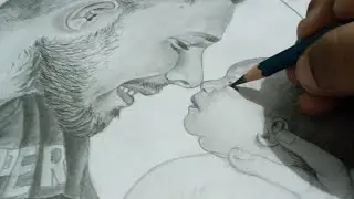 How to Draw a father holding baby / how to draw a baby.