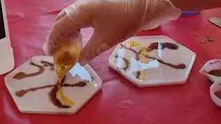 Resin tutorial Marble Coasters