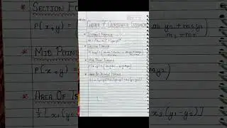 Class 10th Maths CHAPTER 7 COORDINATE GEOMETRY || All formula || Complete Solution