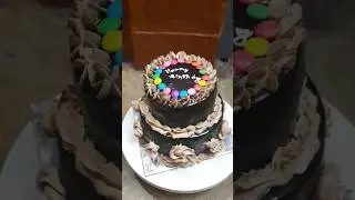 two tier chocolate truffle cake #cakedecorating #viral #shorts #beautiful