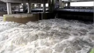 121227 Stuw Lixhe bij hoog water