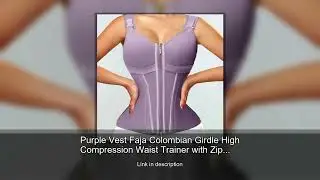 Purple Vest Faja Colombian Girdle High Compression Waist Trainer with Zipper Slimming Tummy Con