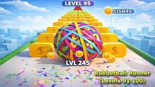 Rubberball Runner - All Levels Gameplay Pop Pi (Levels 91-100)