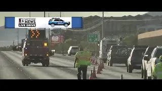 TRAFFIC ALERT: All lanes closed at 215 near S. Pecos Road