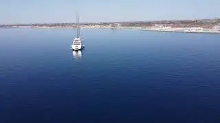 Drone video of the area around Ayia Thekla church close to the Ayia Napa marina