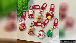 Christmas Cartoon Cute Keychain Xmas Keyring Bag Backpack Pendant Decoration Key Chains Party Gifts