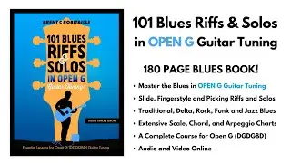 101 Blues Riffs & Solos in Open G Guitar Tuning Book (DGDGBD)