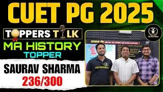 CUET PG 2025 History Topper saurav sharma। 236/300।Best strategy for MA History 2026।#topper #air1