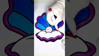Sea Shell Pearl Drawing 🐚 | Oyster Painting #shorts #drawing #tutorial #asmr #art